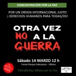 La plataforma Villena por la Paz convoca un acto de protesta contra la guerra este sábado frente al Jardín de Salesianos
